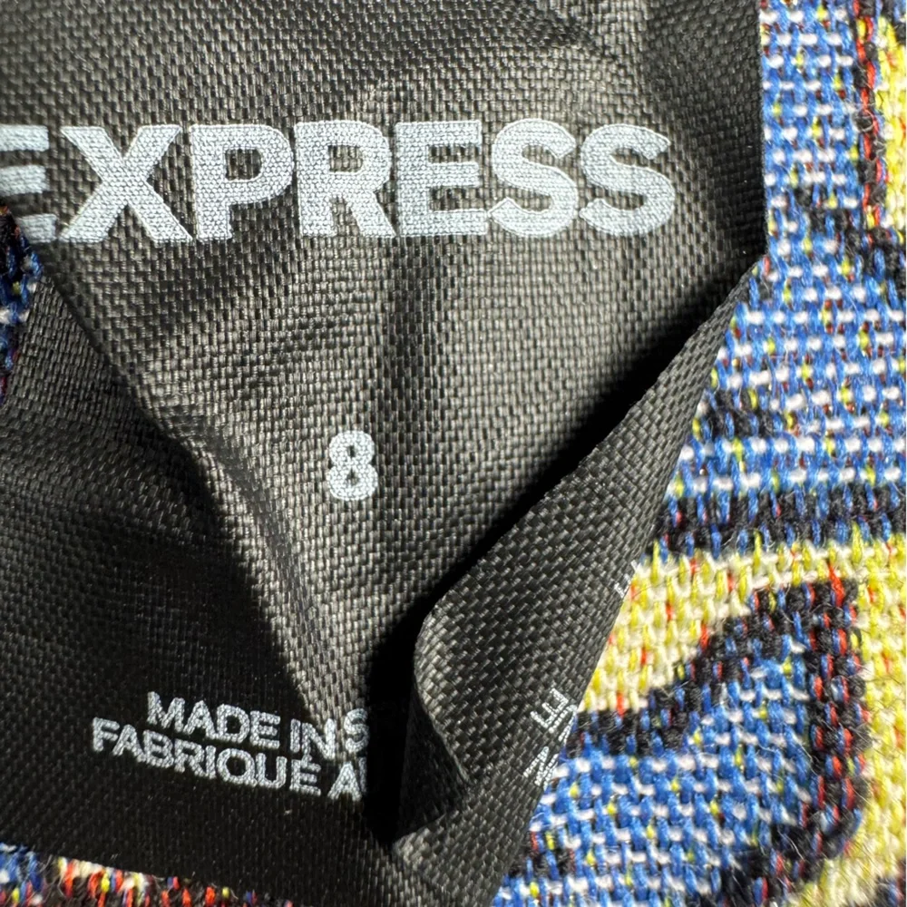 Express Black and Brown Patterned min skirt size 8